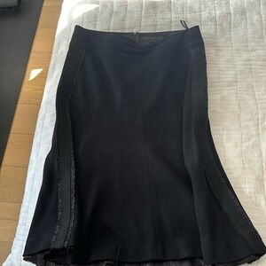 Donna Karan Collection Runway Black Wool Skirt size US 10/FR 44/ gorgeous!